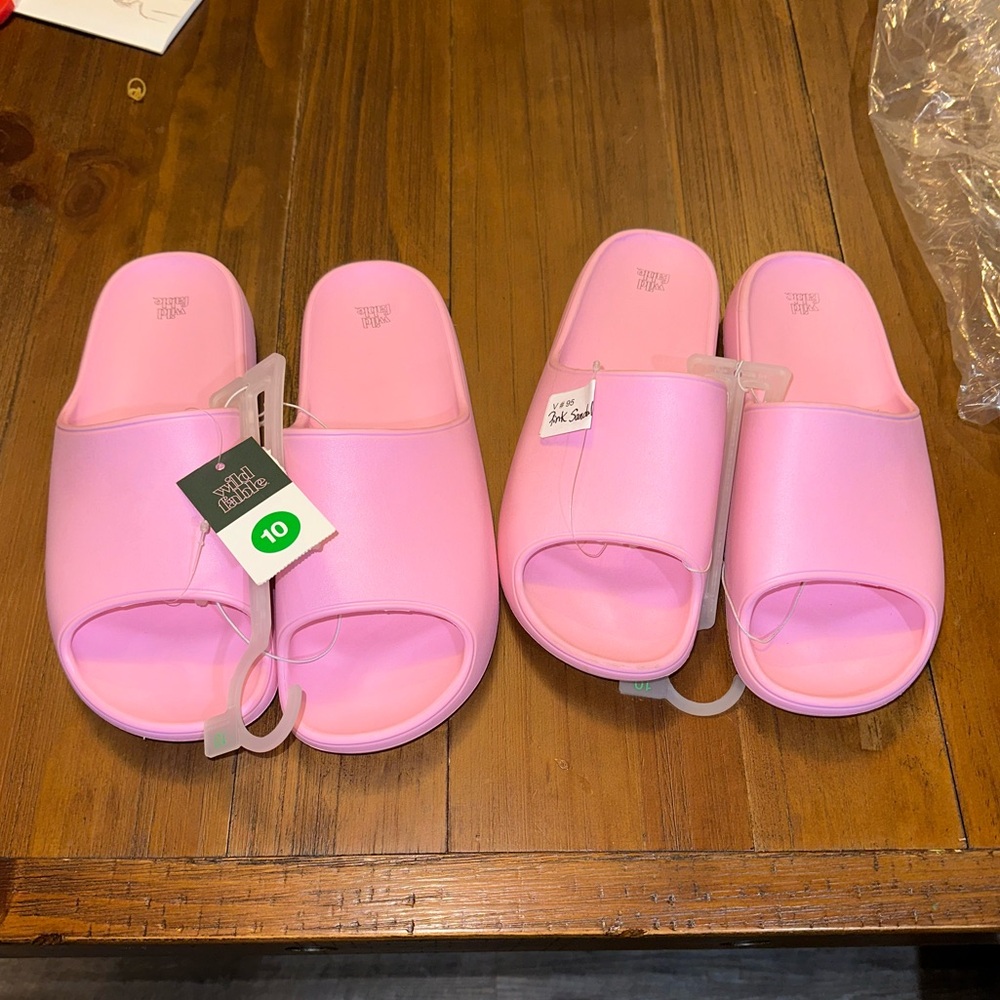 Wild Fable bubble gum pink platform slides NWT‎ size 10 - Picture 7 of 9